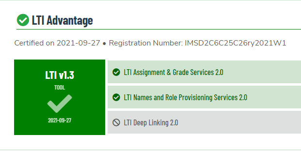 Certificació LTI versió 1.3