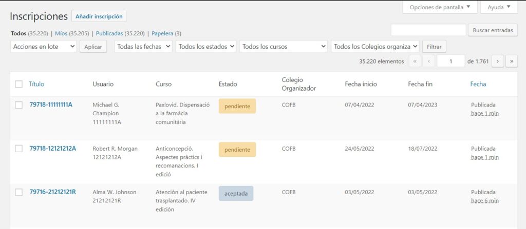 Inscripcions a cursos_desenvolupament web