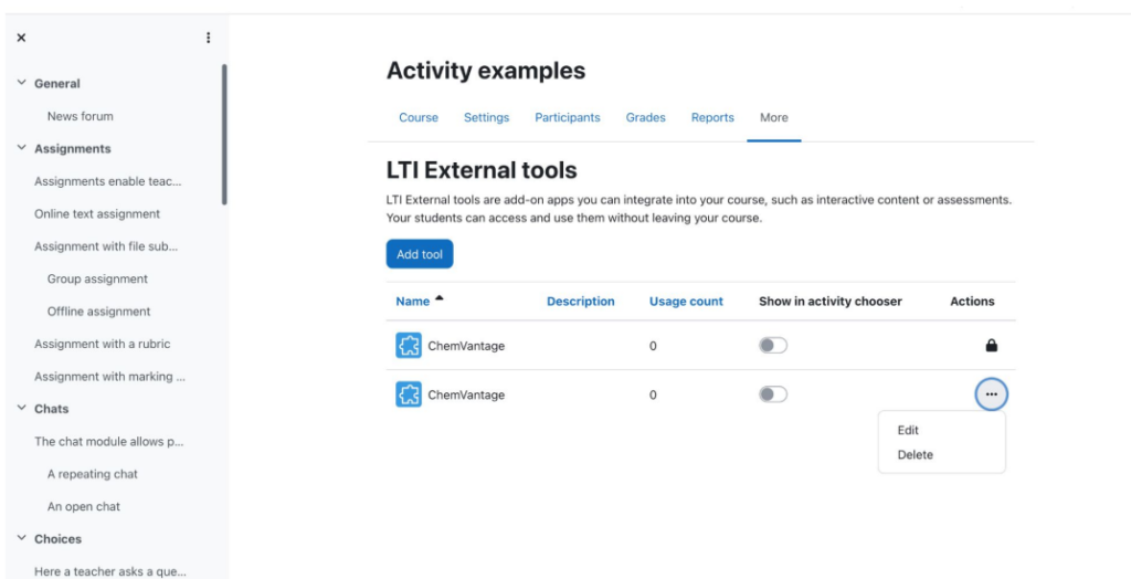 LTI External tool moodle 4.3