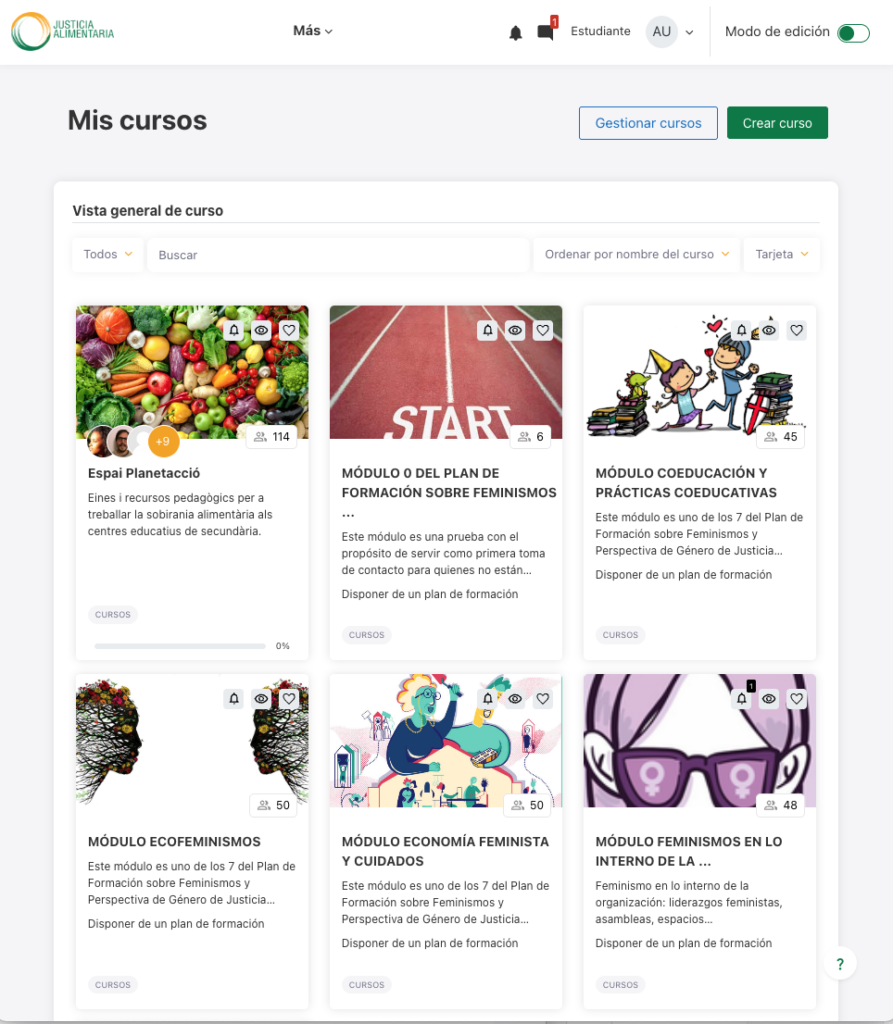 Dashboard cursos_plataforma goodle