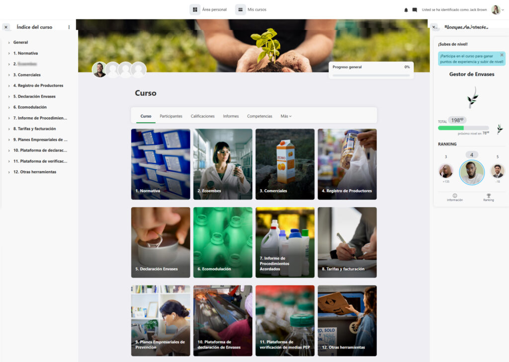 ejemplo curso en moodle