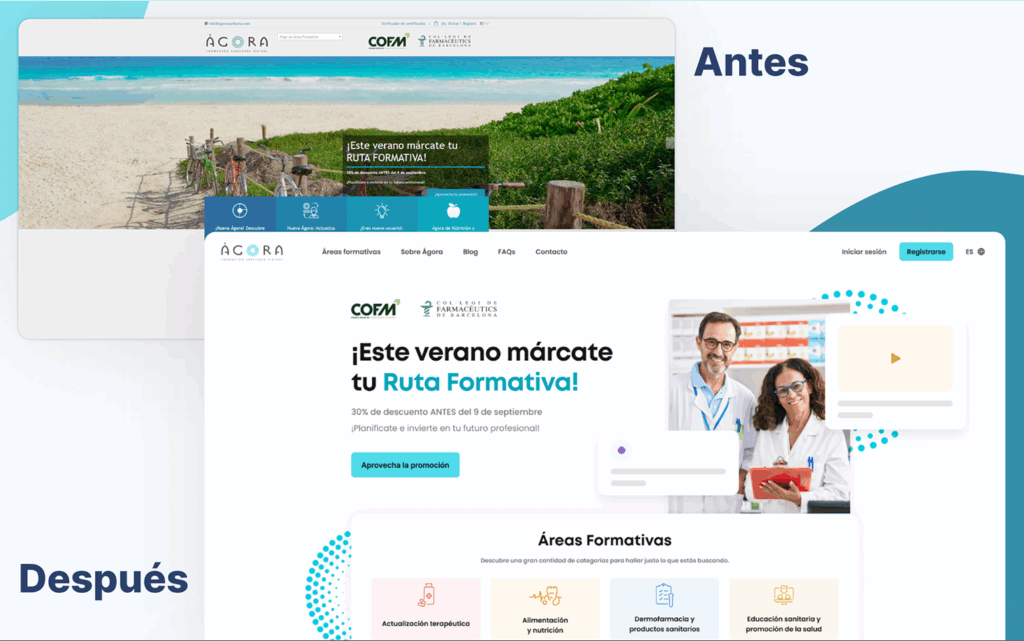 antes y después àgora sanitaria