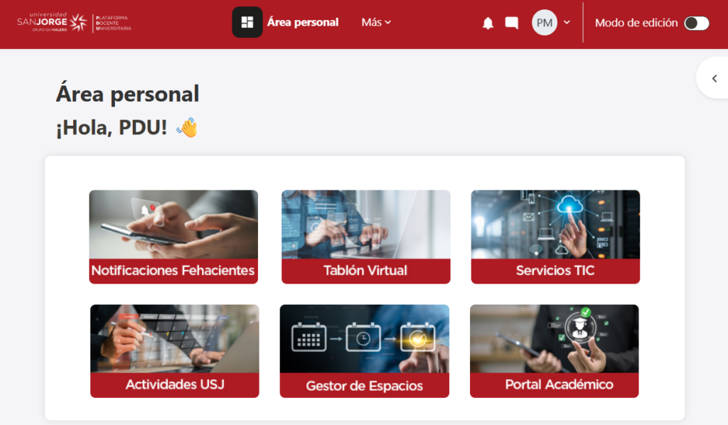 moodle integrat, escalable_usj